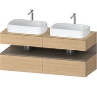 Duravit Collection One Meuble sous-vasque sur console, 2 tiroirs, 2 découpes, 1400x550x600mm, niche chêne terra, QA4767035300000, QA4767035300000, Colorazione: Rovere Natura