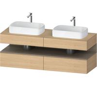 Duravit Collection One Meuble sous-vasque sur console, 2 tiroirs, 2 découpes, 1600x550x600mm, niche chêne terra, QA4779035300000, QA4779035300000, Colorazione: Rovere Natura
