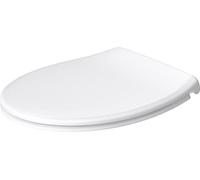 Duravit Coperchio WC universale con chiusura ammortizzata, sedile WC a sgancio rapido per una facile installazione, sedile per WC di forma ovale, coperchio per WC realizzato in UE, duroplastica urea, cerniere in acciaio inossidabile, bianco