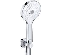 Duravit Universal Gomito a parete, Raccordo del tubo flessibile incl. supporto per doccetta, Gomito di collegamento alla doccia con copertura rotonda a parete, cromo