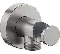 Duravit coude de raccordement mural, rosace ronde, 55x102mm, UV0630009070, UV0630009070, Colorazione: acciaio inossidabile spazzolato