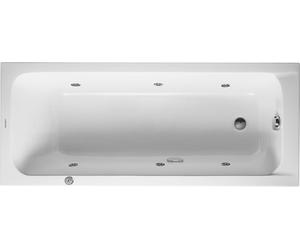 Duravit D-Code baignoire balnéo, 1700x700mm, 1 pente de dossier, Jet Project, rectangulaire, écoulement au pied, blanc brillant, 760098000JP1000, 760098000JP1000