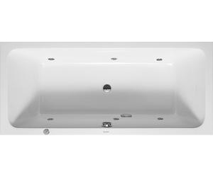 Duravit D-Code baignoire balnéo, 1800x800mm, 2 pentes de dos, Jet Project, rectangulaire, écoulement central, blanc brillant, 760101000JP1000, 760101000JP1000