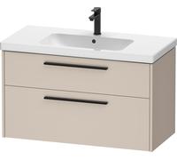 Duravit D-Code bâti-support pour lavabo, 1 tiroir, 1 tiroir, 984x460mm, découpe siphon, avec poignée, DC46730BD910000, DC46730BD910000, Colorazione: Cassa color tortora opaco, maniglia nero diamante o