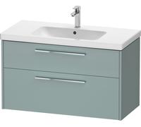 Duravit D-Code bâti-support pour lavabo, 1 tiroir, 1 tiroir, 984x460mm, découpe siphon, avec poignée, DC4673010HG0000, DC4673010HG0000, Colorazione: Cassa verde fiordo opaco, maniglia cromata lucida