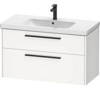 Duravit D-Code bâti-support pour lavabo, 1 tiroir, 1 tiroir, 984x460mm, découpe siphon, avec poignée, DC46730BD180000, DC46730BD180000, Colorazione: Cassa bianca opaca, maniglia nera diamantata opaca