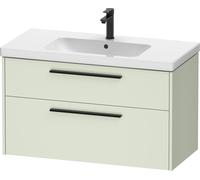 Duravit D-Code bâti-support pour lavabo, 1 tiroir, 1 tiroir, 984x460mm, découpe siphon, avec poignée, DC46730BDHH0000, DC46730BDHH0000, Colorazione: Corpo verde chiaro opaco, manico nero diamante opac