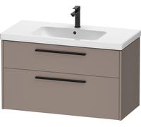 Duravit D-Code bâti-support pour lavabo, 1 tiroir, 1 tiroir, 984x460mm, découpe siphon, avec poignée, DC46730BD430000, DC46730BD430000, Colorazione: Corpo in basalto opaco, manico nero diamante opaco