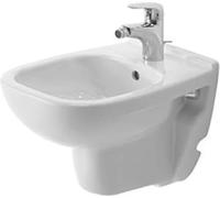 Duravit D-Code bidet mural Compact, avec trou pour robinetterie, avec trop-plein, 350x480x350mm, blanc brillant, 2237150000, 2237150000