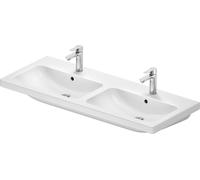 Duravit D-Code double lavabo, avec 2 trous pour robinets, avec trop-plein, 1200x480x165mm, blanc brillant, 24001200002, 24001200002