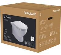Duravit D-Code Ensemble de WC au sol, siège de WC à fermeture automatique inclus, 570x370x400mm, blanc brillant, 40370900A1, 40370900A1