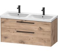 Duravit D-Code Ensemble pour meuble, lavabo pour meuble avec meuble sous-vasque suspendu, 1184x460x555mm, DC02950BD550000, DC02950BD550000, Colorazione: Cassa in rovere marmorizzato, maniglia nero dia