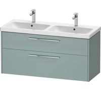 Duravit D-Code Ensemble pour meuble, lavabo pour meuble avec meuble sous-vasque suspendu, 1184x460x555mm, DC0295010HG0000, DC0295010HG0000, Colorazione: Cassa verde fiordo opaco, maniglia cromata luci