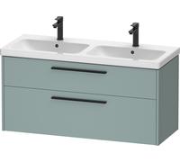 Duravit D-Code Ensemble pour meuble, lavabo pour meuble avec meuble sous-vasque suspendu, 1184x460x555mm, DC02950BDHG0000, DC02950BDHG0000, Colorazione: Corpo verde fiordo opaco, impugnatura nero diam