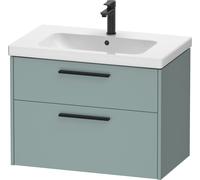 Duravit D-Code Ensemble pour meuble, lavabo pour meuble avec meuble sous-vasque suspendu, 784x460x555mm, DC02930BDHG0000, DC02930BDHG0000, Colorazione: Corpo verde fiordo opaco, impugnatura nero diama