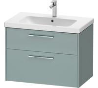 Duravit D-Code Ensemble pour meuble, lavabo pour meuble avec meuble sous-vasque suspendu, 784x460x555mm, DC0293010HG0000, DC0293010HG0000, Colorazione: Cassa verde fiordo opaco, maniglia cromata lucid