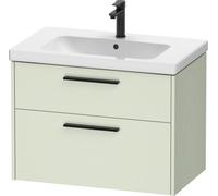 Duravit D-Code Meuble sous-lavabo, 1 tiroir, 1 tiroir, 784x460mm, découpe siphon, avec poignée, DC46720BDHH0000, DC46720BDHH0000, Colorazione: Corpo verde chiaro opaco, manico nero diamante opaco