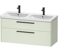 Duravit D-Code Meuble sous-lavabo, 1 tiroir, 1184x460mm, découpe siphon, avec poignée, DC46740BDHH0000, DC46740BDHH0000, Colorazione: Corpo verde chiaro opaco, manico nero diamante opaco