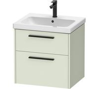Duravit D-Code Meuble sous-lavabo, 1 tiroir, 584x460mm, découpe siphon, avec poignée, DC46700BDHH0000, DC46700BDHH0000, Colorazione: Corpo verde chiaro opaco, manico nero diamante opaco