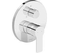 Duravit D-Code - Miscelatore doccia a incasso per 2 consumatori con valvola di commutazione, miscelatore monocomando con sistema di miscelazione in ceramica, cromato