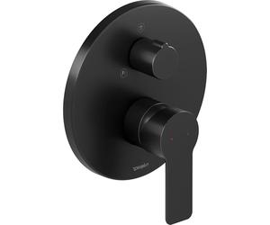 Duravit D-Code - Miscelatore doccia a incasso per 2 consumatori con valvola di commutazione, miscelatore monocomando con sistema di miscelazione in ceramica, colore: Nero opaco