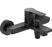 Duravit D-Code - Miscelatore monocomando per vasca da bagno con sistema di miscelazione in ceramica e antiriflusso, colore: Nero opaco