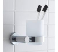 Duravit D-codice Bicchiere per spazzolino da Denti, Vetro, Ottone, Argento, 118x102x97 mm