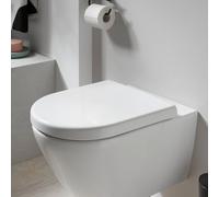 Siège de WC Duravit D-Code, amovible, fixation par pin, 360x440mm, se chevauchant, blanc brillant, charnières en inox, 0028410021, 0028410021