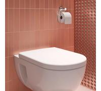 Siège de WC Duravit D-Code, amovible, avec fermeture automatique, fixation par pin, 360x483mm, se chevauchant, blanc brillant, charnières en inox, 0028590000, 0028590000
