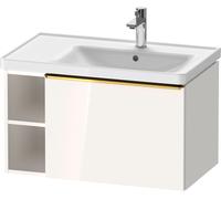 Duravit D-Neo bâti-support lavabo suspendu, 784x440x452mm, 1 tiroir, 1 compartiment ouvert sur le côté gauche, avec poignée or poli, DE4257034220000, DE4257034220000, Colorazione: Decoro bianco lucido