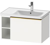 Duravit D-Neo bâti-support lavabo suspendu, 784x440x452mm, 1 tiroir, 1 compartiment ouvert sur le côté gauche, avec poignée or poli, DE4257034180000, DE4257034180000, Colorazione: Bianco opaco Decor b