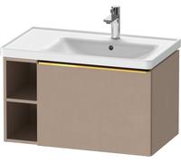 Duravit D-Neo bâti-support lavabo suspendu, 784x440x452mm, 1 tiroir, 1 compartiment ouvert sur le côté gauche, avec poignée or poli, DE4257034750000, DE4257034750000, Colorazione: Decoro opaco in lino