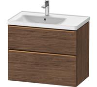 Duravit D-Neo bâti-support lavabo suspendu, 784x625x452mm, 1 tiroir, avec poignée bronze brossé, DE4357004210000, DE4357004210000, Colorazione: Decoro noce scuro opaco