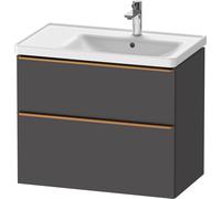 Duravit D-Neo bâti-support lavabo suspendu, 784x625x452mm, 1 tiroir, avec poignée bronze brossé, DE4358004490000, DE4358004490000, Colorazione: Grafite opaco Decor