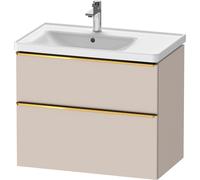 Duravit D-Neo bâti-support lavabo suspendu, 784x625x452mm, 1 tiroir, avec poignée or poli, DE4357034910000, DE4357034910000, Colorazione: Taupe Matt DÃ©cor
