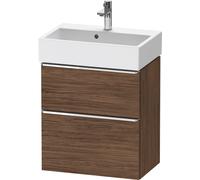Duravit D-Neo bâti-support lavabo suspendu, Compact, 584x625x372mm, 1 tiroir, avec poignée chrome, DE4329010210000, DE4329010210000, Colorazione: Decoro noce scuro opaco