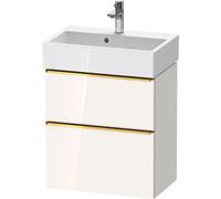 Duravit D-Neo bâti-support lavabo suspendu, Compact, 584x625x372mm, 1 tiroir, avec poignée or poli, DE4329034220000, DE4329034220000, Colorazione: Decoro bianco lucido