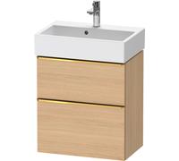 Duravit D-Neo bâti-support lavabo suspendu, Compact, 584x625x372mm, 1 tiroir, avec poignée or poli, DE4329034300000, DE4329034300000, Colorazione: Decoro rovere naturale opaco