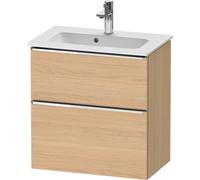 Duravit D-Neo bâti-support lavabo suspendu, Compact, 610x625x372mm, 1 tiroir, avec poignée chrome, DE4368010300000, DE4368010300000, Colorazione: Decoro rovere naturale opaco