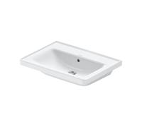 Duravit D-Neo lavabo, 650x480mm, sans trou pour robinet, avec trop-plein, blanc brillant, 2367650060, 2367650060