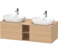 Duravit D-Neo lavabo sous plan suspendu (découpe côté contribuant), 1400x459x550mm, 2 tiroirs, 2 compartiments ouverts, avec poignée chrome, DE4950B10300000, DE4950B10300000, Colorazione: Rovere natur
