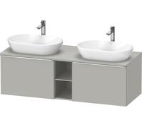 Duravit D-Neo lavabo sous plan suspendu (découpe côté contribuant), 1400x459x550mm, 2 tiroirs, 2 compartiments ouverts, avec poignée chrome, DE4950B10070000, DE4950B10070000, Colorazione: Decoro grigi