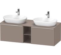 Duravit D-Neo lavabo sous plan suspendu (découpe côté contribuant), 1400x459x550mm, 2 tiroirs, 2 compartiments ouverts, avec poignée chrome, DE4950B10430000, DE4950B10430000, Colorazione: Basalto opac