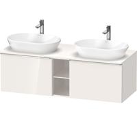 Duravit D-Neo lavabo sous plan suspendu (découpe côté contribuant), 1400x459x550mm, 2 tiroirs, 2 compartiments ouverts, avec poignée chrome, DE4950B10220000, DE4950B10220000, Colorazione: Decoro bianc