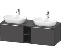 Duravit D-Neo lavabo sous plan suspendu (découpe côté contribuant), 1400x459x550mm, 2 tiroirs, 2 compartiments ouverts, avec poignée chrome, DE4950B10490000, DE4950B10490000, Colorazione: Grafite opac