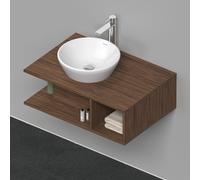 Duravit D-Neo Meuble sous-lavabo en console suspendu, 800x260x550mm, 1 compartiment ouvert sur le côté recnts, DE492802121, DE492802121, Colorazione: Decoro noce scuro opaco