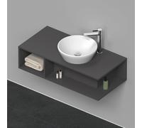 Duravit D-Neo Meuble sous-lavabo en console suspendu, Compact, 1000x260x480mm, 1 compartiment ouvert sur le côté gauche, DE493904949, DE493904949, Colorazione: Grafite opaco Decor