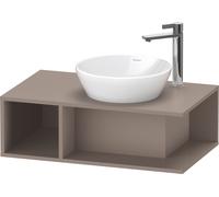 Duravit D-Neo Meuble sous-lavabo en console suspendu, Compact, 800x260x480mm, 1 compartiment ouvert sur le côté gauche, DE493804343, DE493804343, Colorazione: Basalto opaco decoro opaco