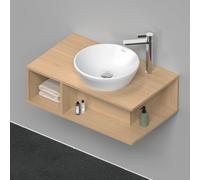 Duravit D-Neo Meuble sous-lavabo en console suspendu, Compact, 800x260x480mm, 1 compartiment ouvert sur le côté gauche, DE493803030, DE493803030, Colorazione: Rovere naturale decorativo