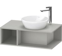 Duravit D-Neo Meuble sous-lavabo en console suspendu, Compact, 800x260x480mm, 1 compartiment ouvert sur le côté gauche, DE493800707, DE493800707, Colorazione: Decoro grigio cemento opaco